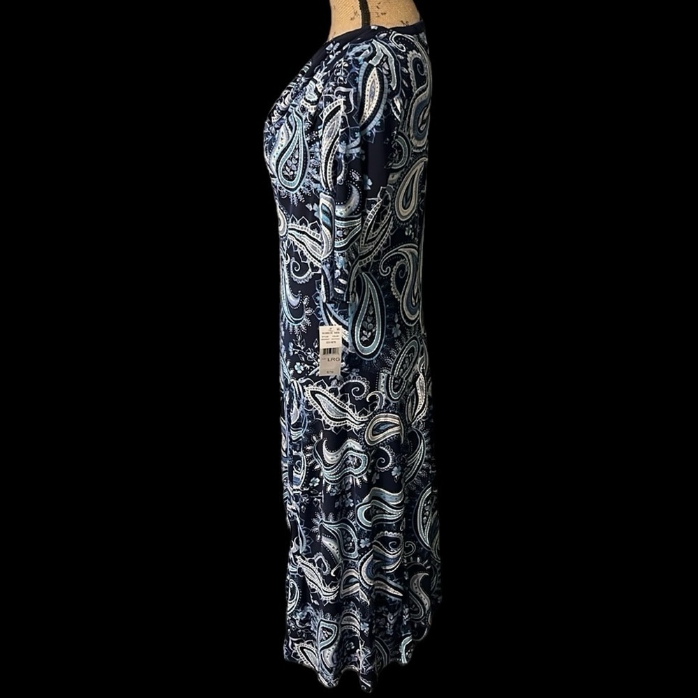 Robbie Bee blue Paisley print dress - NWT - Picture 3 of 9